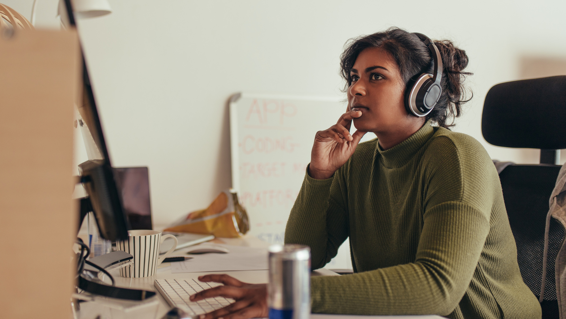 Woman Working in Tech Startup